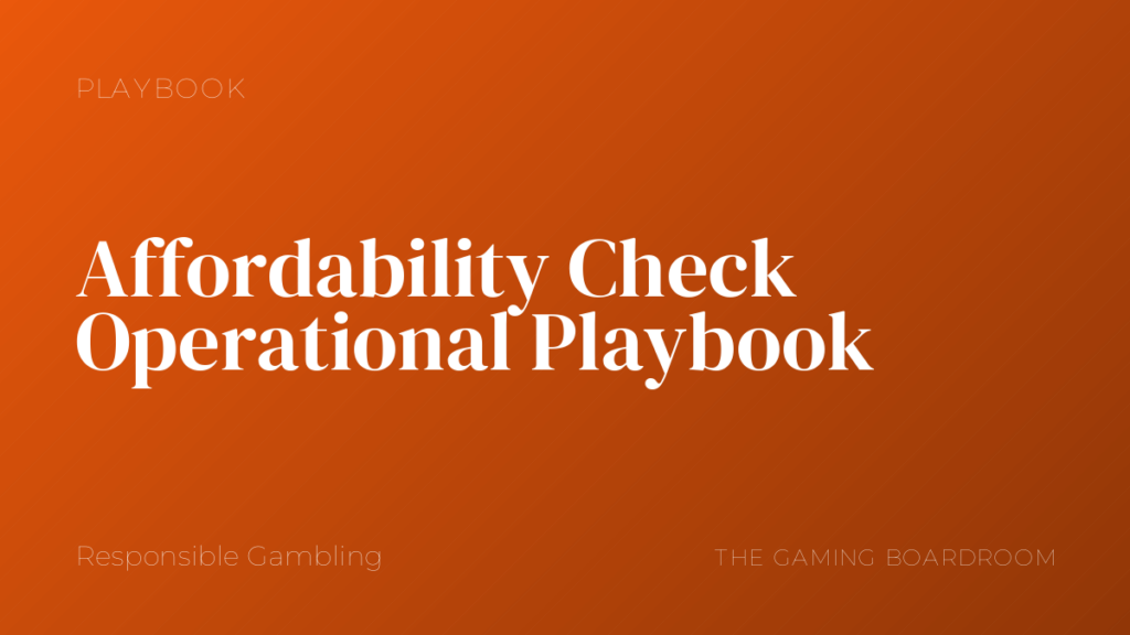 Affordability Check Operational Playbook