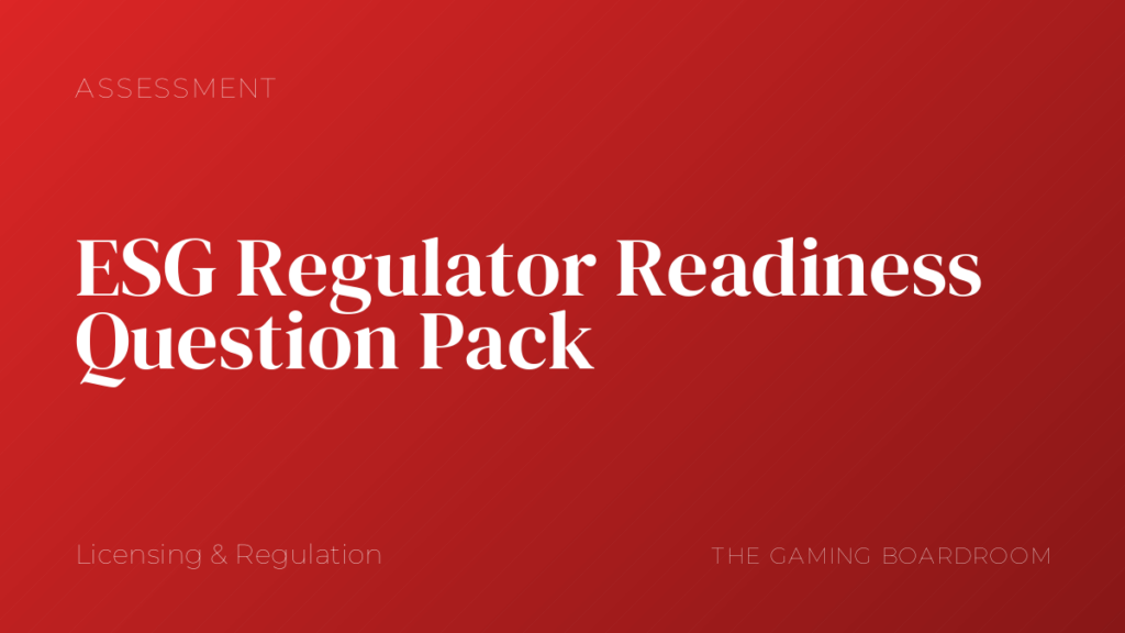 ESG Regulator Readiness Question Pack