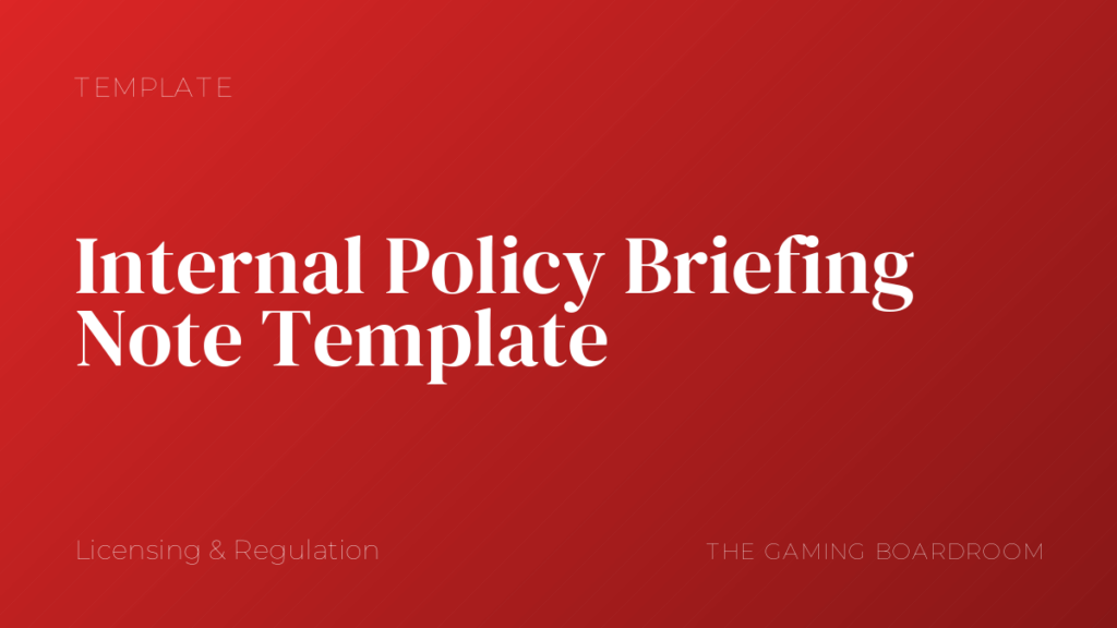 Internal Policy Briefing Note Template