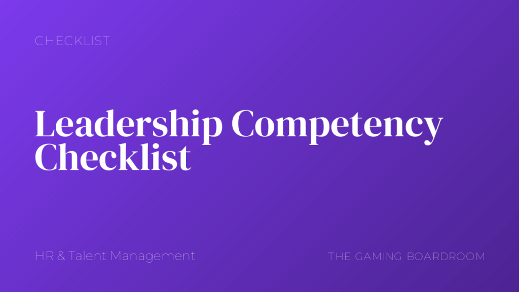 Leadership Competency Checklist