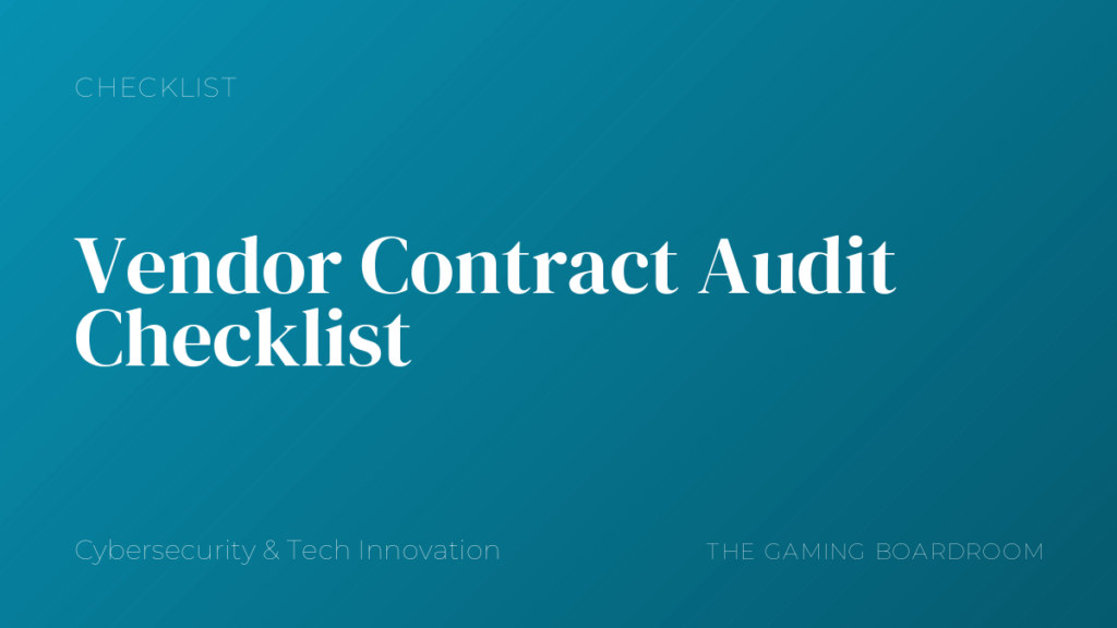 Vendor Contract Audit Checklist